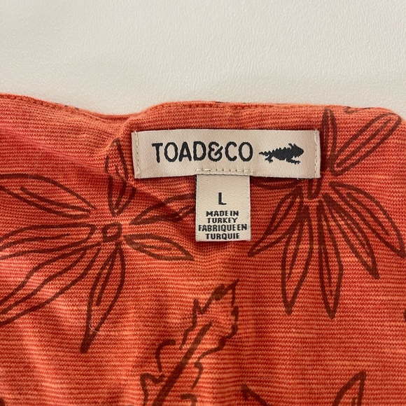 Toad&CO Rosemarie Dress in Poppy Airy Floral Print A Lined Stretch Ruched Size L - Picture 3 of 8